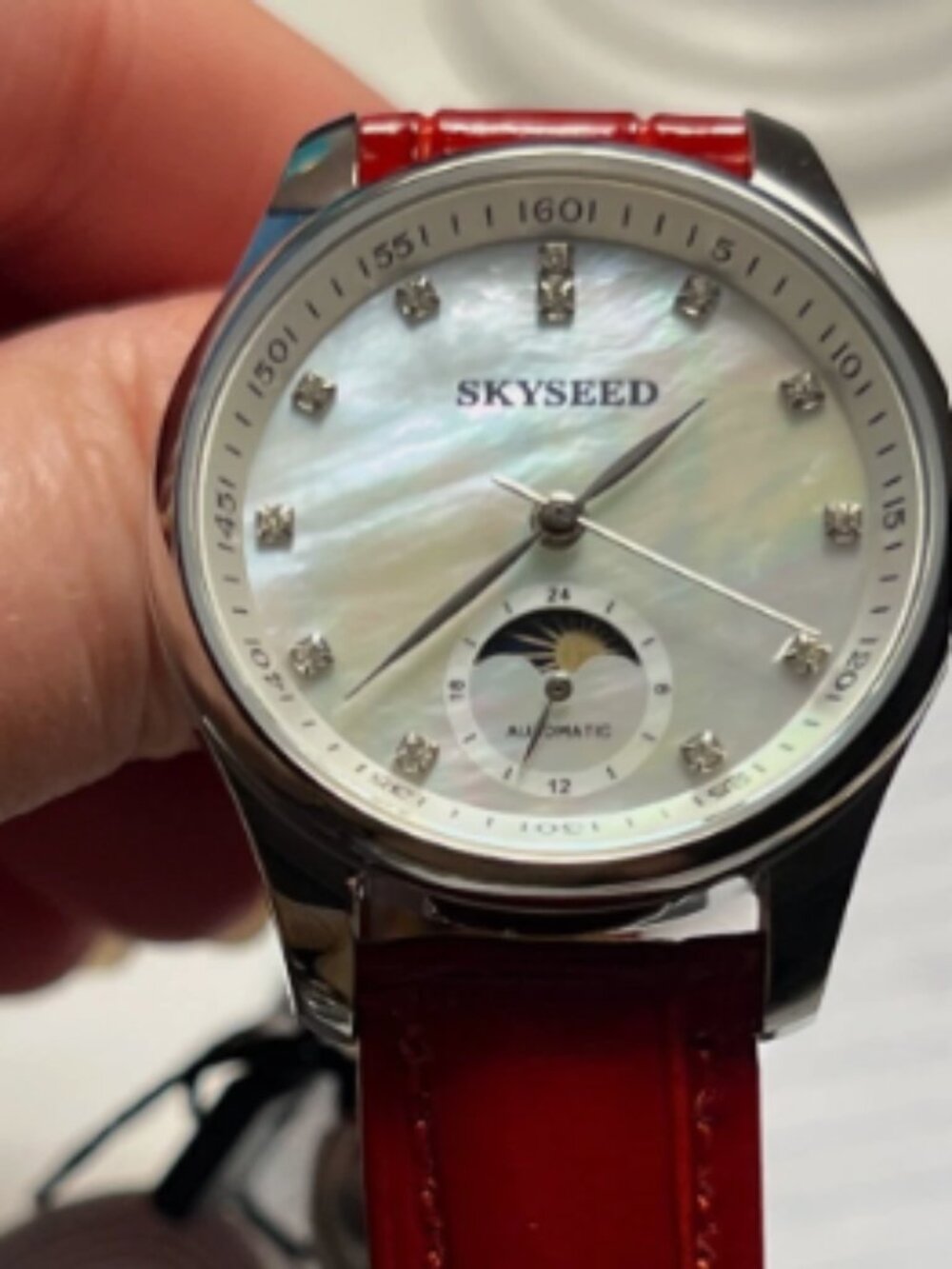 SKYSEED #R003260249 Women's Automatic Analog Water-Resistant Watch NIB MOP face